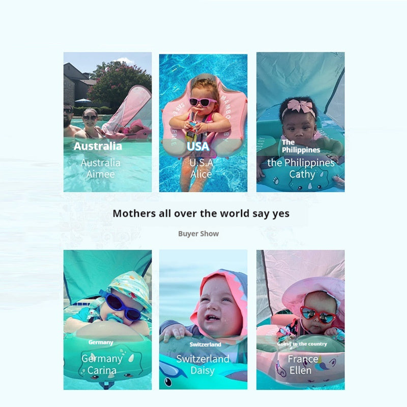 Inflatable-Free Knitted Elastic Baby Swimming Ring