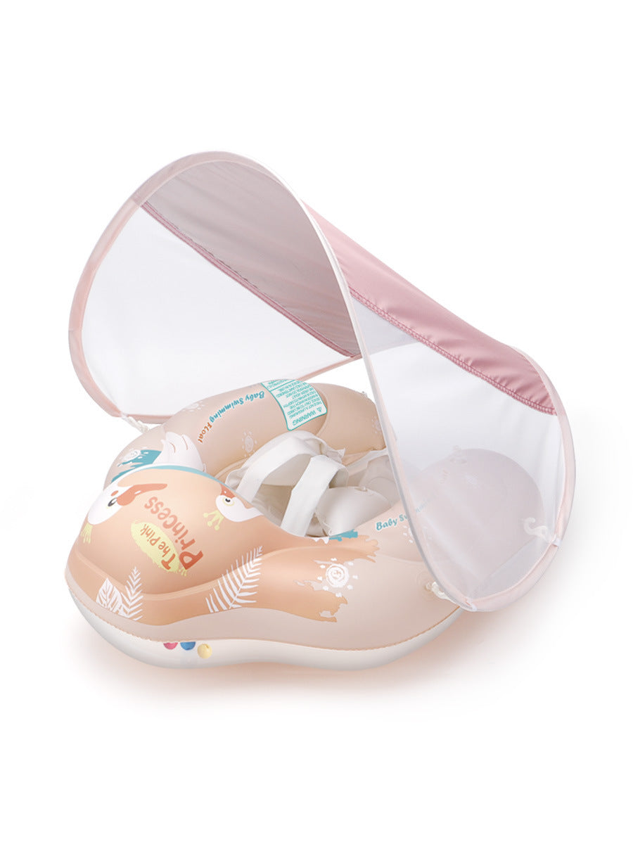 Sunny Swan Baby Swim Ring with Sunshade Fun