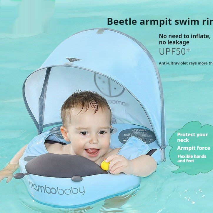 Inflatable-Free Knitted Elastic Baby Swimming Ring